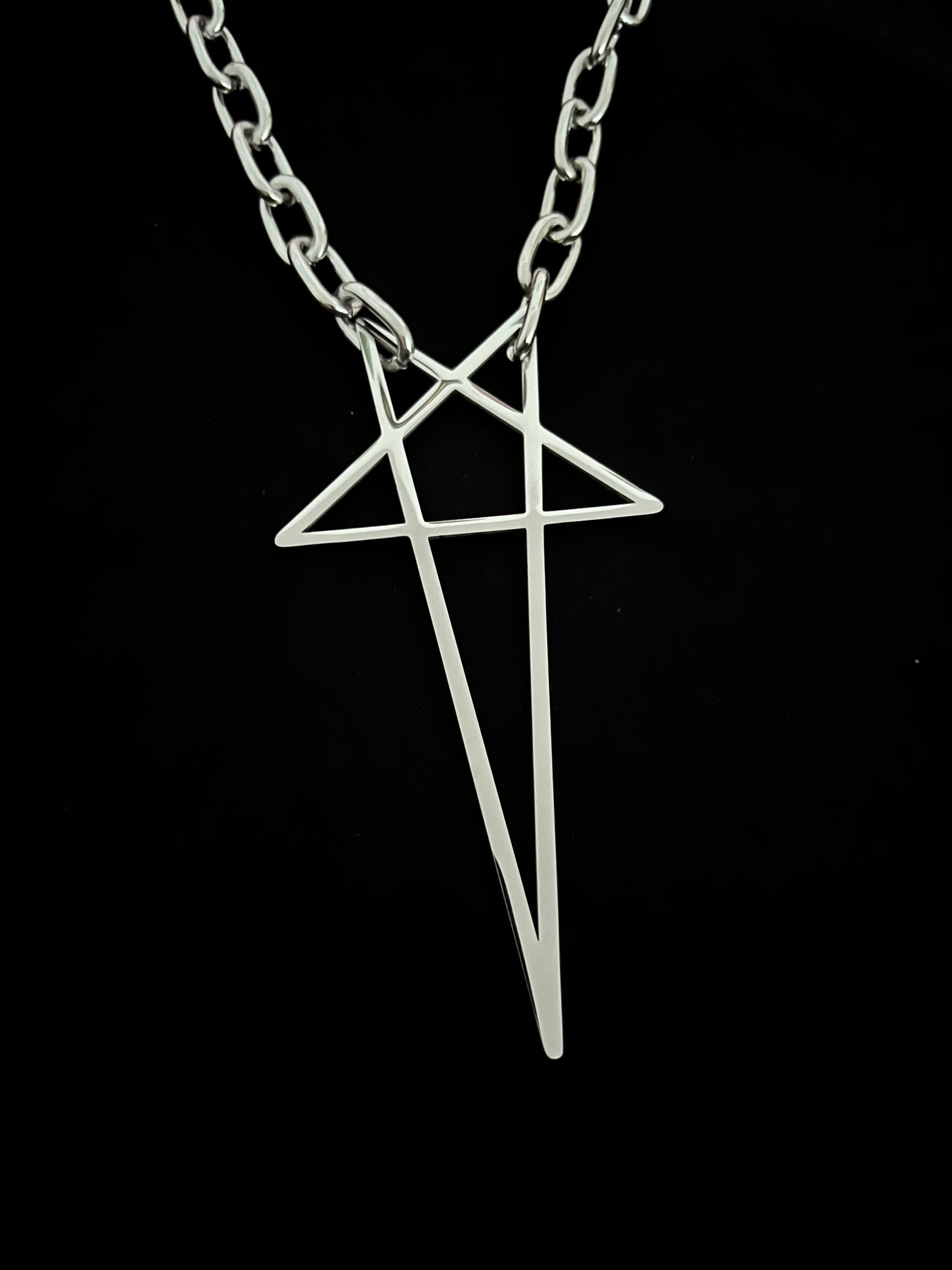 PUNKLRY BIG PENTAGRAM CHAIN