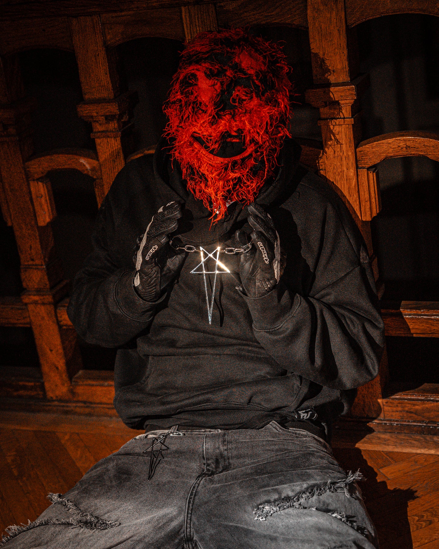 PUNKLRY BIG PENTAGRAM CHAIN