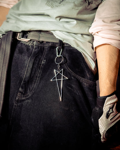 PUNKLRY PENTAGRAM KEYCHAIN