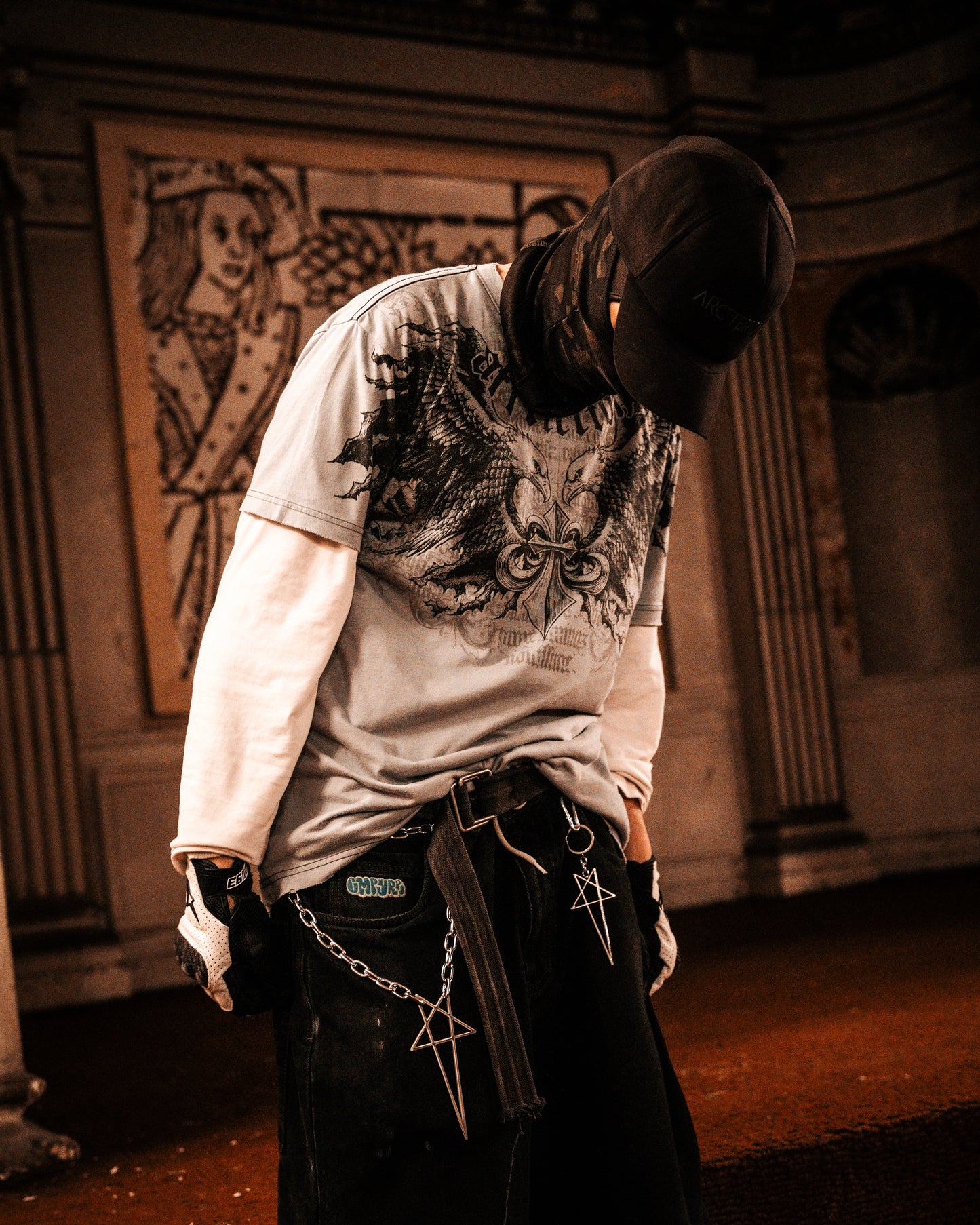 PUNKLRY PENTAGRAM KEYCHAIN