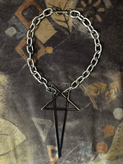 PUNKLRY BIG PENTAGRAM CHAIN