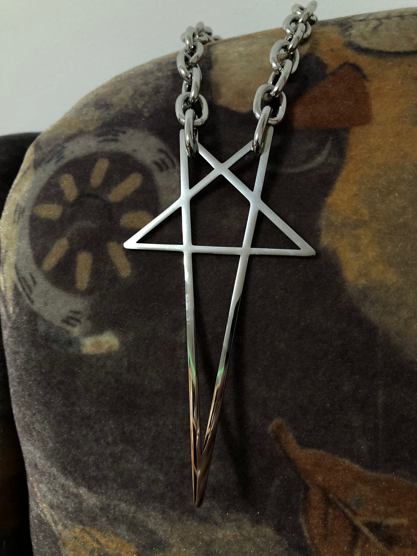 PUNKLRY BIG PENTAGRAM CHAIN