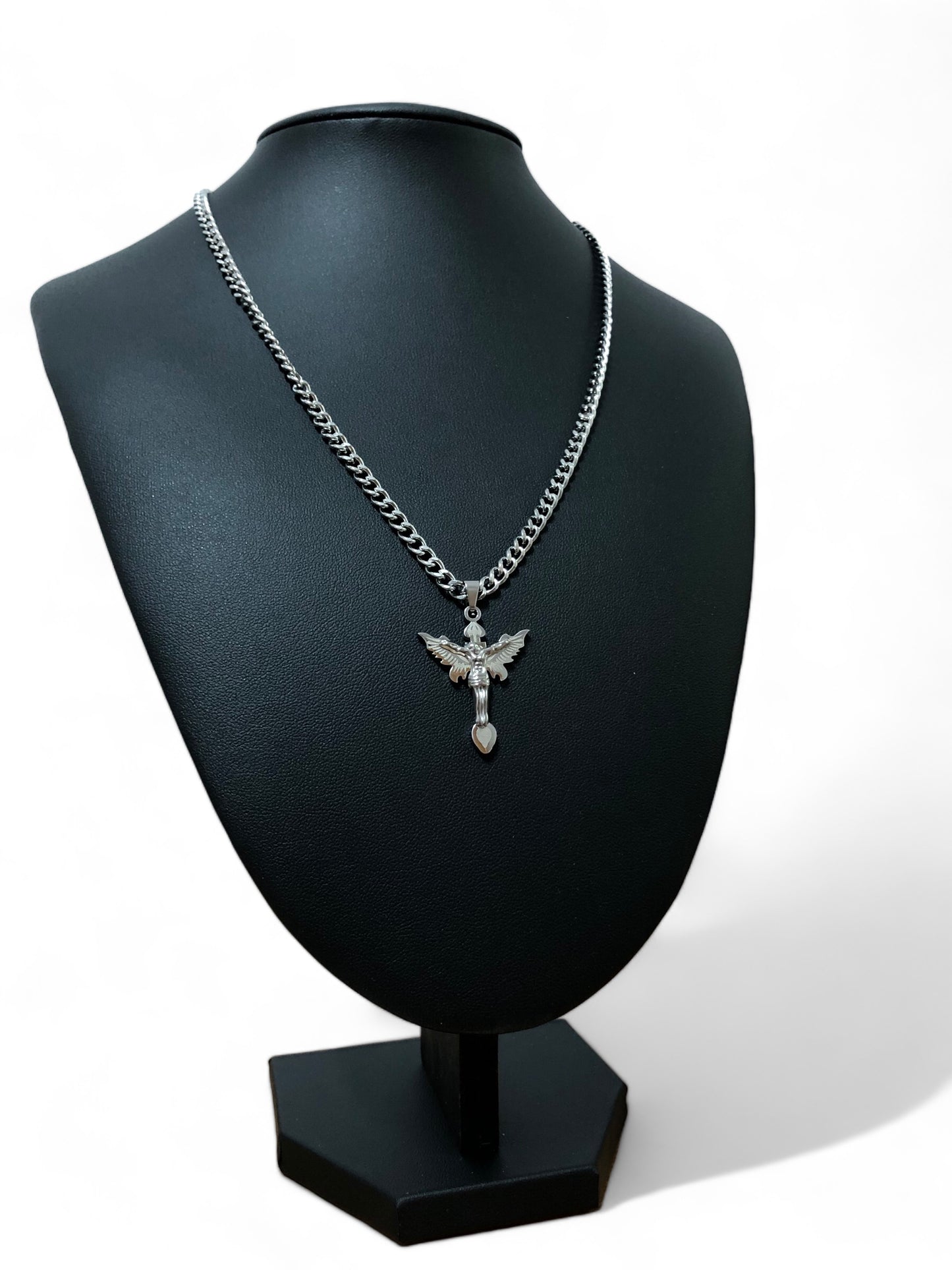 PUNKLRY ANGEL CROSS NECKLACE